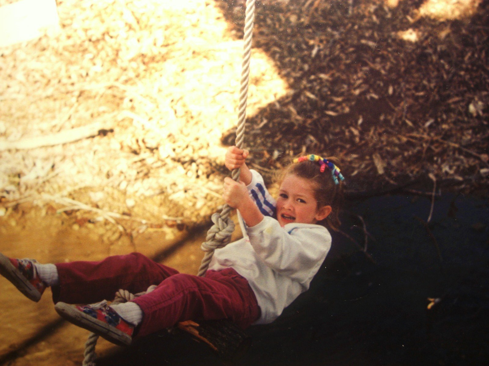 Me on a swing as a kid.